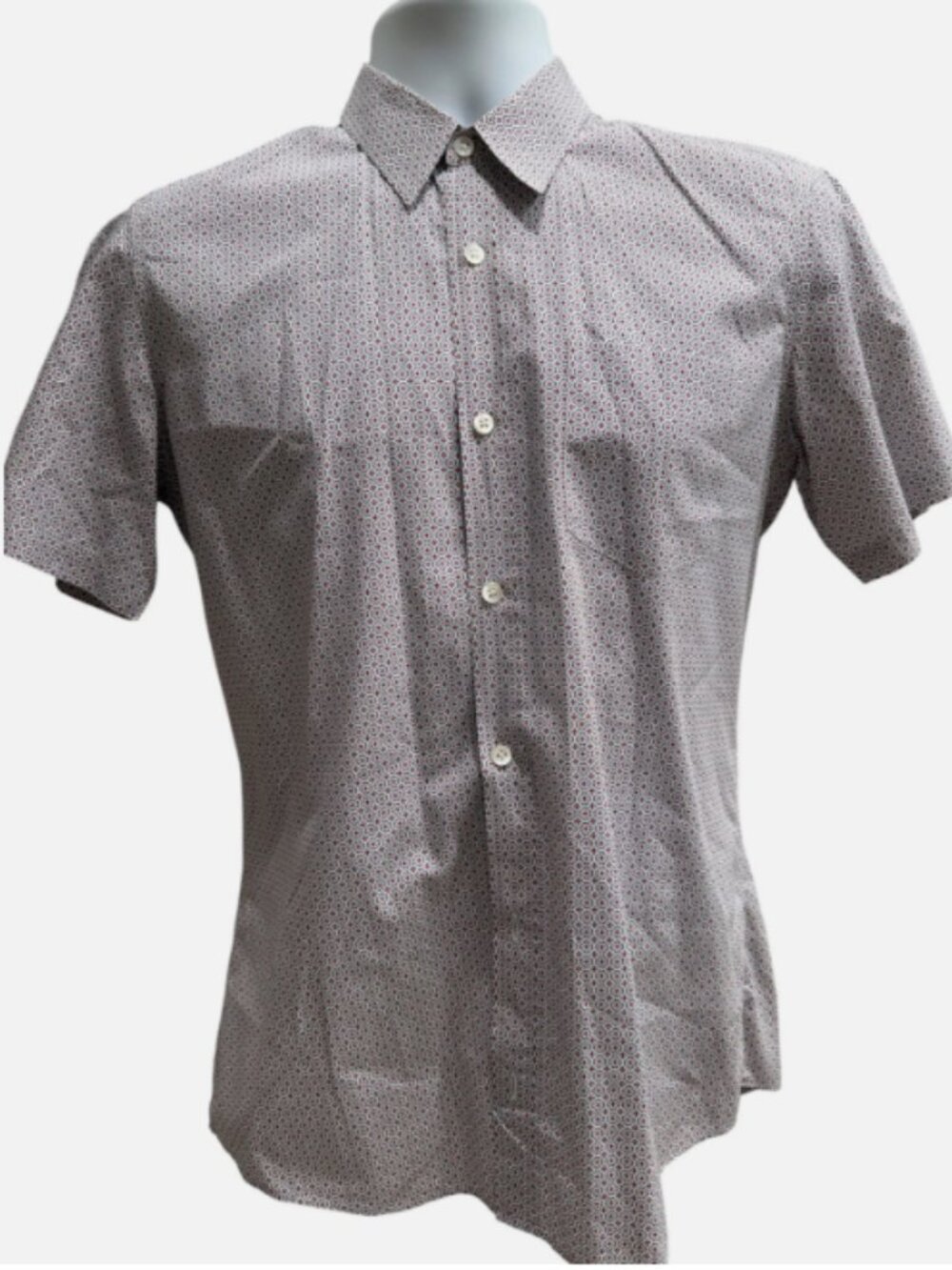 MENS DRIES VAN NOTEN BUTTON UP SHIRT SHORT SLEEVE BLUE RED IMMACULATE MEDIUM